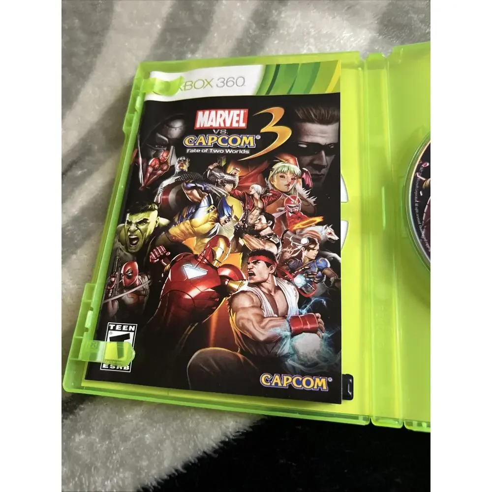 Marvel vs Capcom 3 Fate of Two Worlds Xbox 360 Original Case & Manual Complete